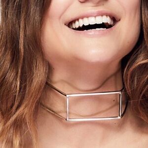 NWOT free people 3D hexagon cages choker necklace